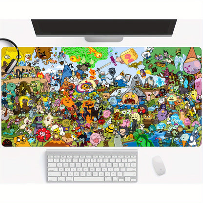 1pc Extra Large Gaming and Office Desk Mat - Stitched Edges, Non-Slip Waterproof Base, Smooth Surface - Extra Wide Mouse Pad for PC, Computer, Home Office - Large Mousepad with Anti-Slip Rubber Base - Compatible with Keyboard