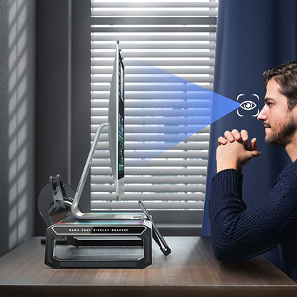 Essential For The Start Of School Season 1pc ICE COOREL Computer Monitor Height Stand (4 Ports), A Multi-functional Foldable Office Desktop Stand With RGB Lighting For Mini PC, And A Bottom That Can Store A Mouse And Keyboard