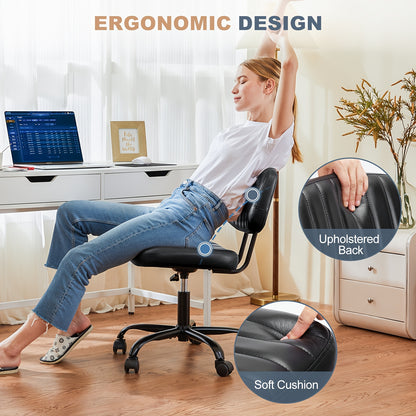 Ergonomic Computer Gaming Chair, Home Office Desk Chair with Faux Leather Lumbar Support, Height Adjustable Gaming Chair, Big and Tall Video Game with Flip-up Armrest, Swivel Wheels for Adults and Teens