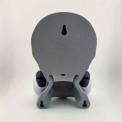 PS5 PS4 "2025 Esports Desktop Organizer! Skull Head PS5 PS4 Headset Controller Stand Dual-Slot | Gaming Room Audio-Visual Sync Portable Wall Mount