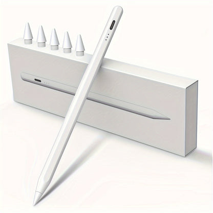 Stylus Pen for iPad with Palm Rejection & Tilt Sensing, Fast Charging, Compatible with iPad 6-10, Pro 12.9/11", Air 3/4/5, Mini 5/6 - White, Tool, Streamlined Accessory, Sleek Design, Modern Material, Functional Design