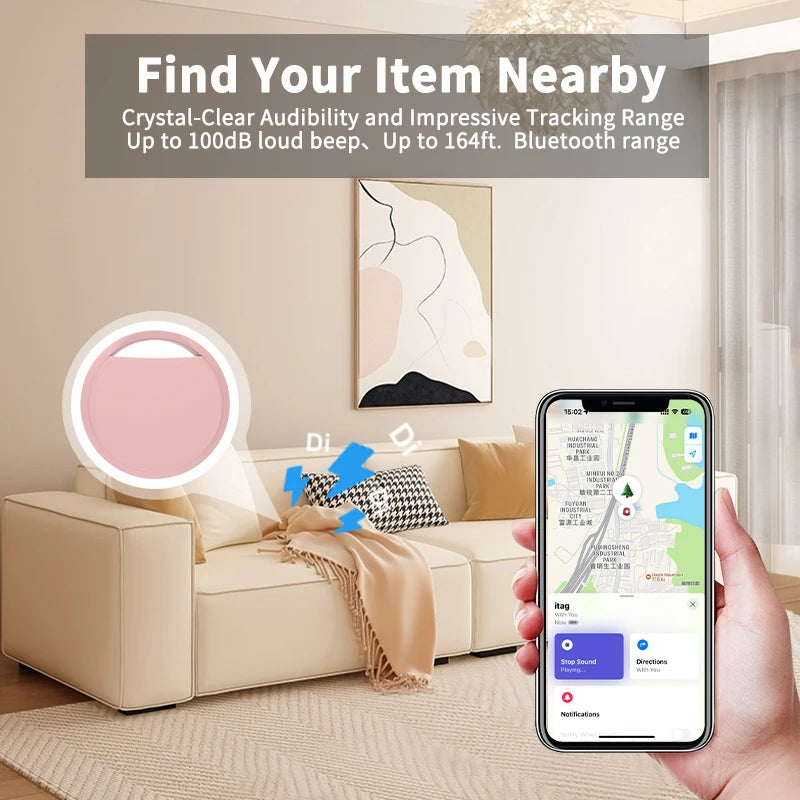 Mini Bluetooth GPS Tracker for Apple Find My Anti-Lose Reminder Sound Alarm Smart Tag Key Finder Dog Wallet Luggage Locator