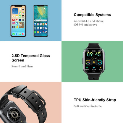 Nerunsa Fitness Smart Watch – 1.69" HD Display, 25 Sports Modes, IP68 Waterproof