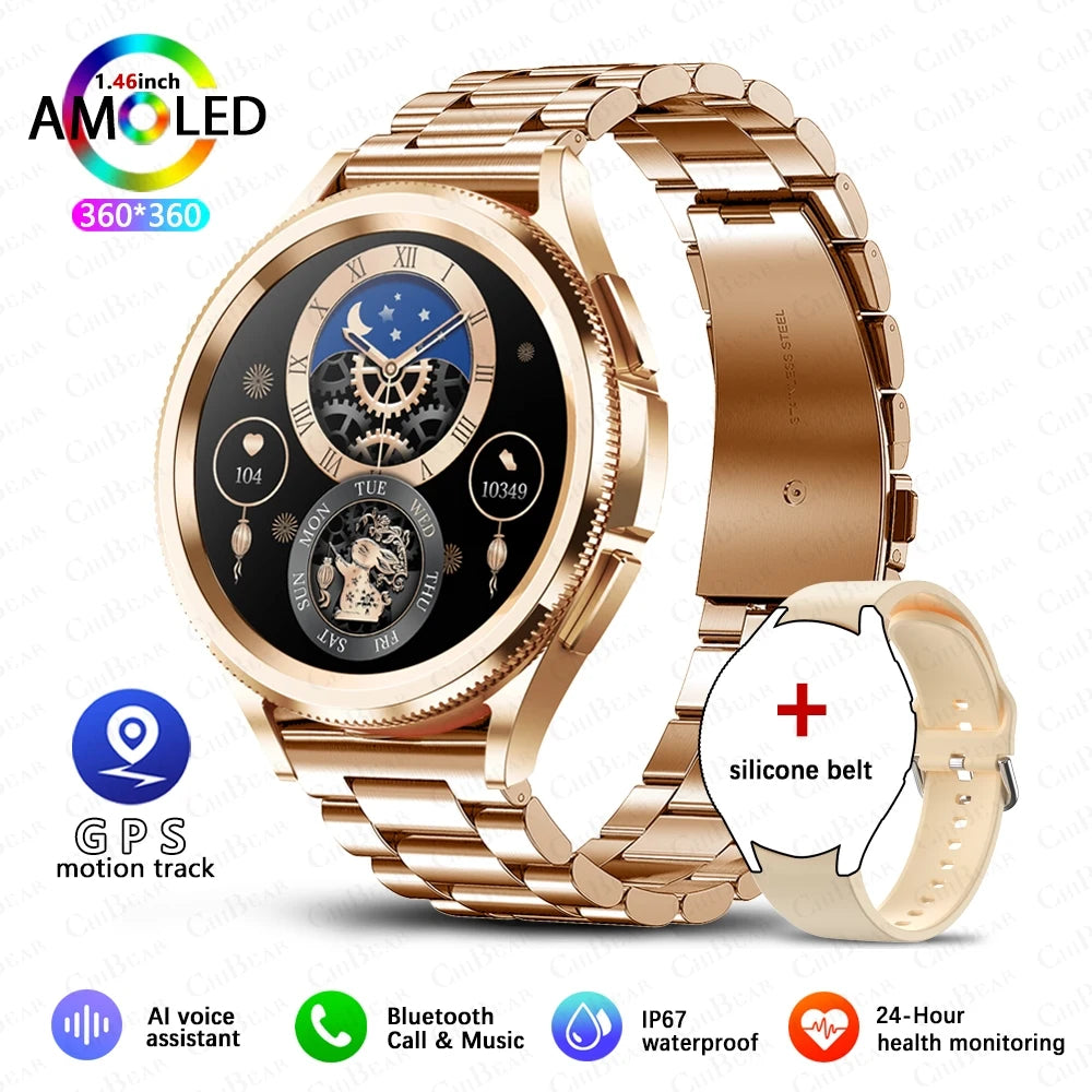 For Samsung Galaxy Watch 6 Smart Watch Men 100+ Sports Mode GPS NFC Waterproof Watch with AMOELD HD Screen Smartwatch 2025 New