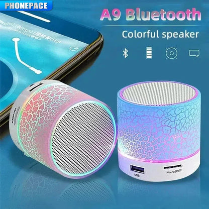 Mini Bluetooth Speaker Wireless Loudspeaker Crack LED SD Card USB Subwoofer Portable MP3 Music Sound Column for PC Mobile Phone