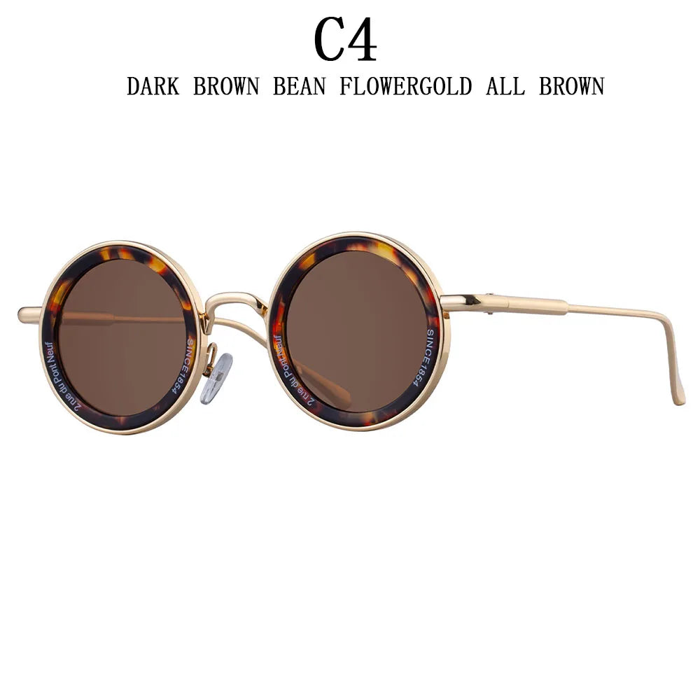 Round Steampunk Sunglass Men Vintage Punk Sunglasses Women Trendy Retro Fashion Glasses Gafas De Sol Hombre Lunette Soleil Femme
