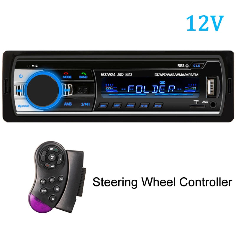 Hippcron Car Radio 1din Stereo Multimedia MP3 Player Digital Bluetooth FM Audio Music USB With In Dash AUX Input
