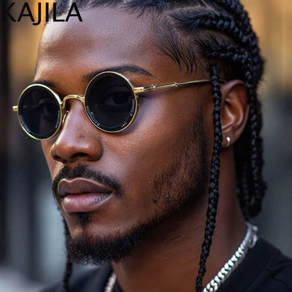 Small Frame Round Steampunk Sunglasses Men 2025 Luxury Brand Retro Punk Sun Glasses For Male Classic Driving Eyewear UV400