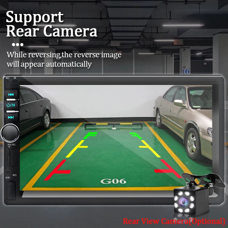 7 Inch Car Radio 1 Din Multimedia MP5 Player Mirror Link Touch Screen FM ISO Power Aux Input Bluetooth USB Universal Autoradio