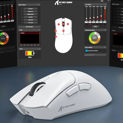 Attack Shark 18000dpi Bluetooth Mouse, 1000Hz,PAW3311,Tri-mode Connection, R1 Macro Gaming Mouse