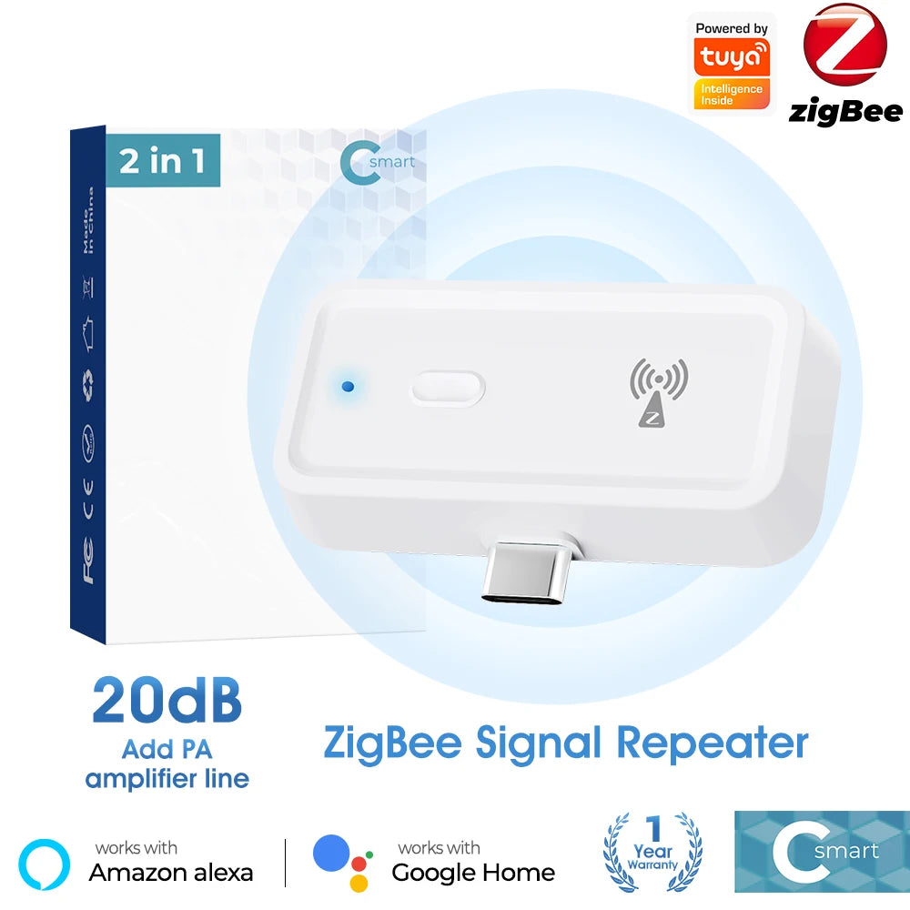 Tuya ZigBee 3.0 Signal Repeater USB Extender Signal Amplifier for Smart Life ZigBee2MQTT Gateway Hub Mesh Home Assistant Devices