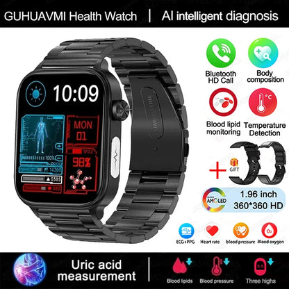 2025 New ECG+PPG Monitoring Smart Watch Women Blood pressure Blood Lipid Uric Acid Women Menstrual Health Tracker Smartwatches
