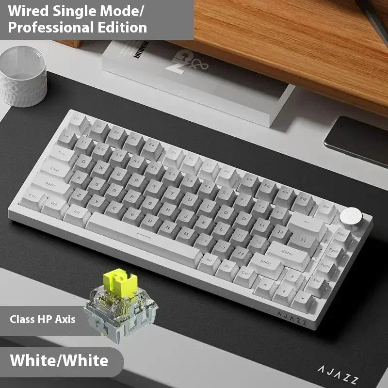 AJAZZ AK820/AK820Pro Mechanical Keyboard TFT Screen Multifunctional Knob Gaming Keyboard Wired/2.4GHz/BT Connect PC Keyboard