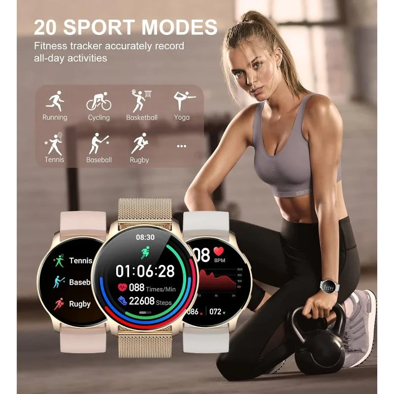 Women's Smartwatch – 1.32" HD Display, Call Answer/Dial, Waterproof Fitness Tracker for Android &amp; iOS