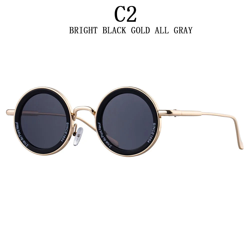 Round Steampunk Sunglass Men Vintage Punk Sunglasses Women Trendy Retro Fashion Glasses Gafas De Sol Hombre Lunette Soleil Femme