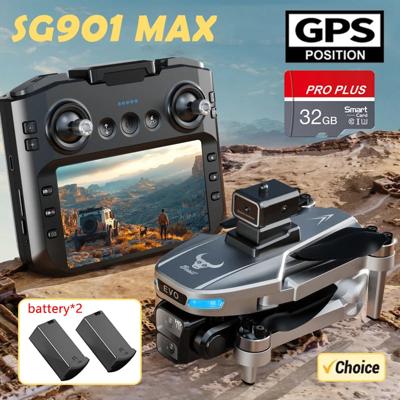 Mini Drone Professional GPS HD Camera Drones 5G WIFI FPV Video 4k UAV 4.5 inch large screen remote control RC Dron SG109 PRO MAX