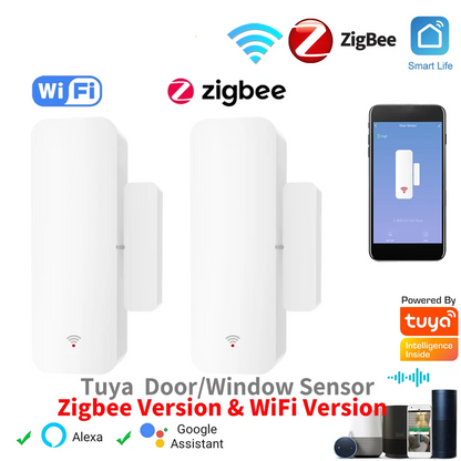 Tuya WiFi Zigbee Door Sensor Contact Sensor Open Closed Detector Smart Home Alarm Security Protection Work with Aleax Smart Life
