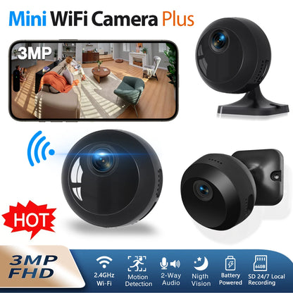 2.4GHz Wi-Fi mini security camera, 1080p HD night vision baby monitor, pet camera with mobile app, motion detection