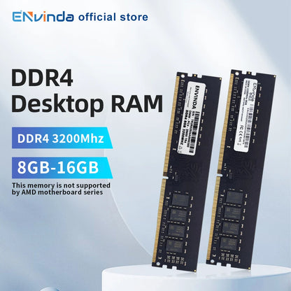 ENVINDA DDR4 PC RAM Memoria 8GB 16GB 3200MHz DIMM Desktop Computer Memory Rams No Support AMD Motherboard