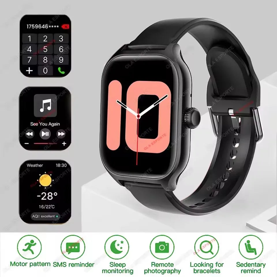 New Smart Watch 2.01 Inch HD Display Answer Make Call Message Preview Sport Modes DIY Dial Weather Forecast For Men Women