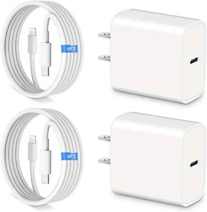 For iPhone Charger Fast Charging 20W USB C Wall Charger with 6FT Super Fast Charger Cable Compatible with iPhone14/13/12/11,iPad