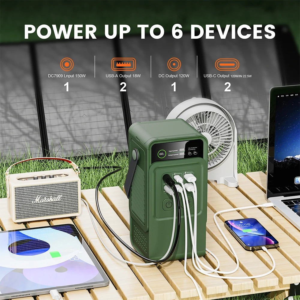 200W Power Bank 192Wh Lifepo4 Battery 60000mAh Solar Generator for Camping Portable Power Station