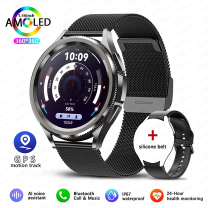 For Samsung Galaxy Watch 6 Smart Watch Men 100+ Sports Mode GPS NFC Waterproof Watch with AMOELD HD Screen Smartwatch 2025 New