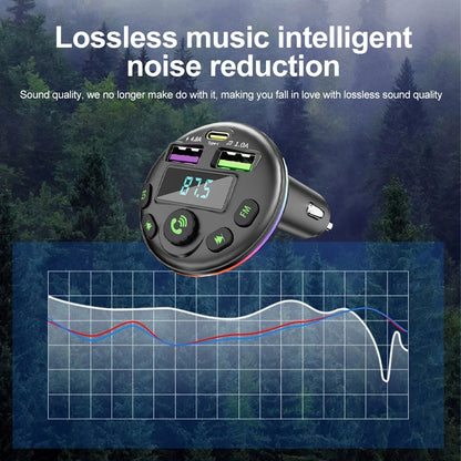 Car Bluetooth 5.0 FM Transmitter MP3 Modulator Player Handsfree Audio Receiver With 3 in 1 Charge Cable for IPhone Huawei Xiaomi