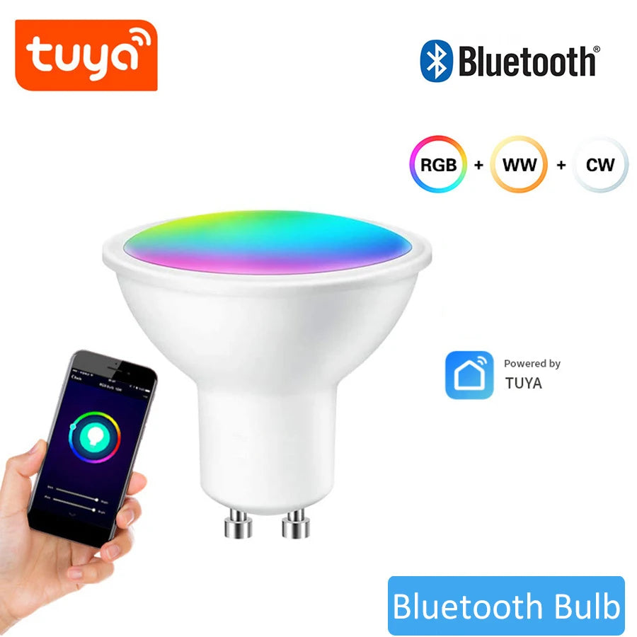 RGB LED Light Bulb 9W GU10 Graffiti Smart Bluetooth or WIFI Bedroom Lamp Bulbs Adjustable Light