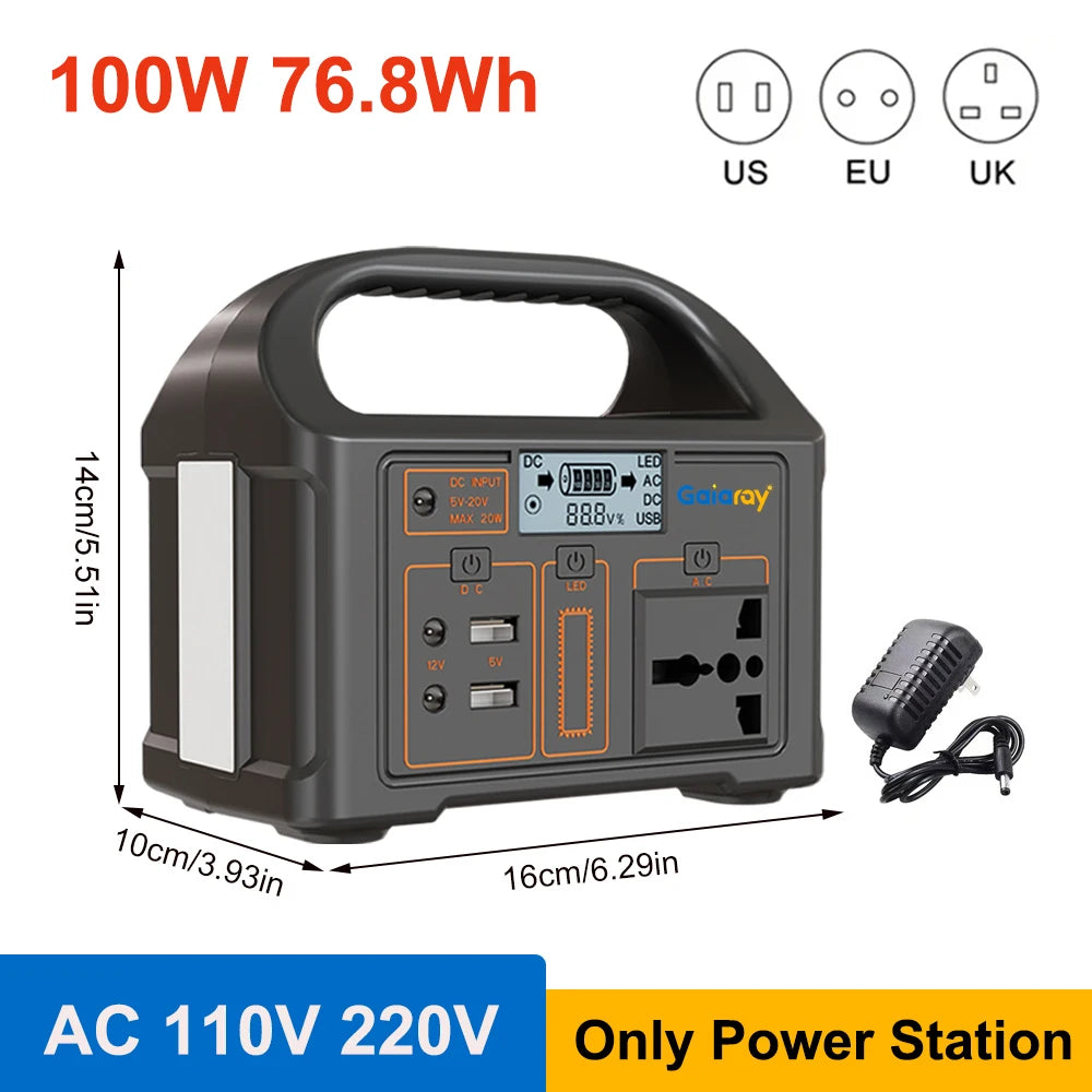 300W 500W Portable Power Station Solar Generator 460Wh LiFePo4 Batteries 110V 220V Energy Storage Supply LED For Camping RV Trip