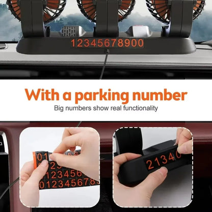Car Fan 360° Adjustable 3 Head Air Fan Automotive Electric Fan USB/12V/24V Fan 2 Speed ​​Smart Silent Fan For Home Desk Office&amp;Car