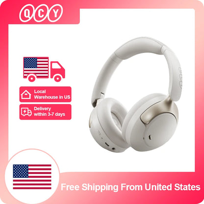 QCY H3 Pro ANC Wireless Headphone 50dB Noise Canceling Hi-Res Spatial Audio Earphone with LDAC Bluetooth 5.4 Over Ear Headset