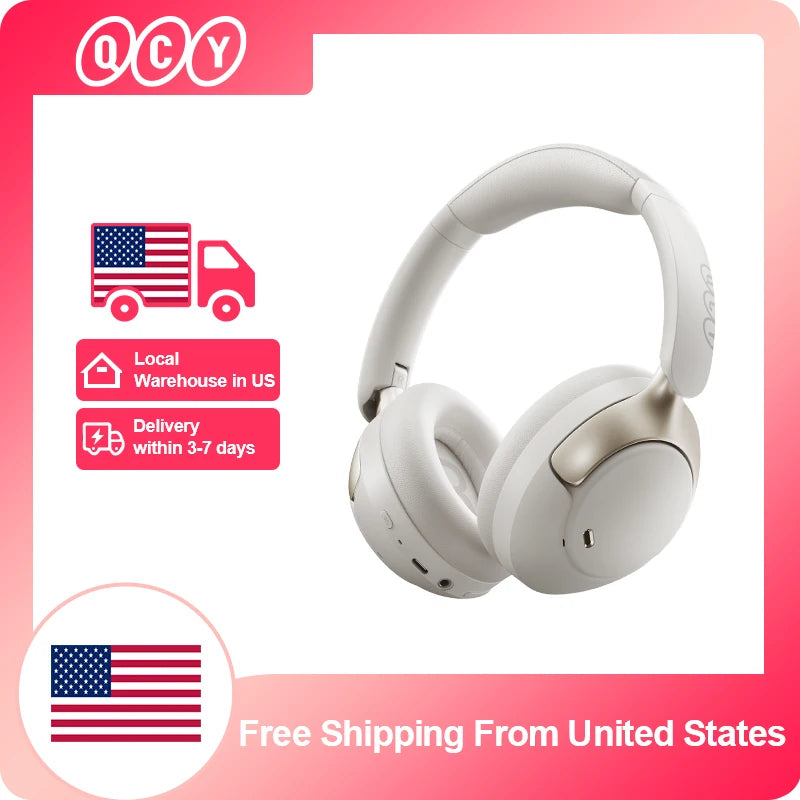 QCY H3 Pro ANC Wireless Headphone 50dB Noise Canceling Hi-Res Spatial Audio Earphone with LDAC Bluetooth 5.4 Over Ear Headset