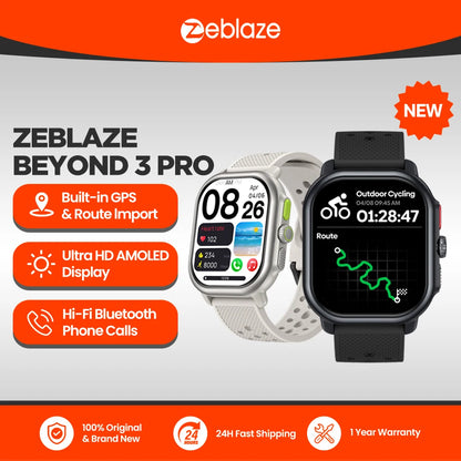 New Zeblaze Beyond 3 Pro GPS Smart Watch Built-in GPS &amp; Route Import 2.15" AMOLED Display Make/Receive Phone Calls Smartwatch
