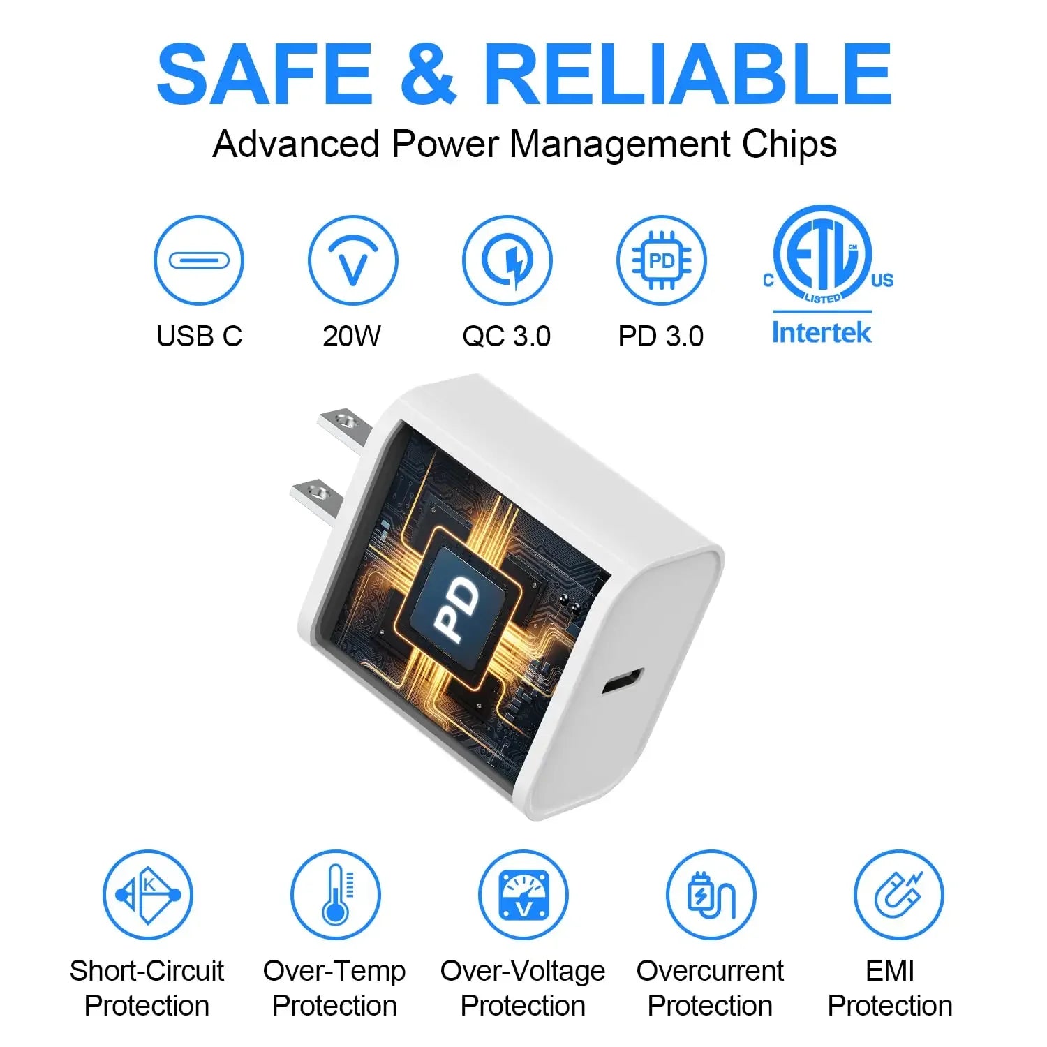 For iPhone Charger Fast Charging 20W USB C Wall Charger with 6FT Super Fast Charger Cable Compatible with iPhone14/13/12/11,iPad