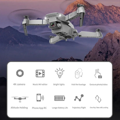 2023 E88 Pro WIFI FPV Drone Wide Angle HD 4K Camera Quadcopter Height Hold RC Foldable Dron Toys Gift
