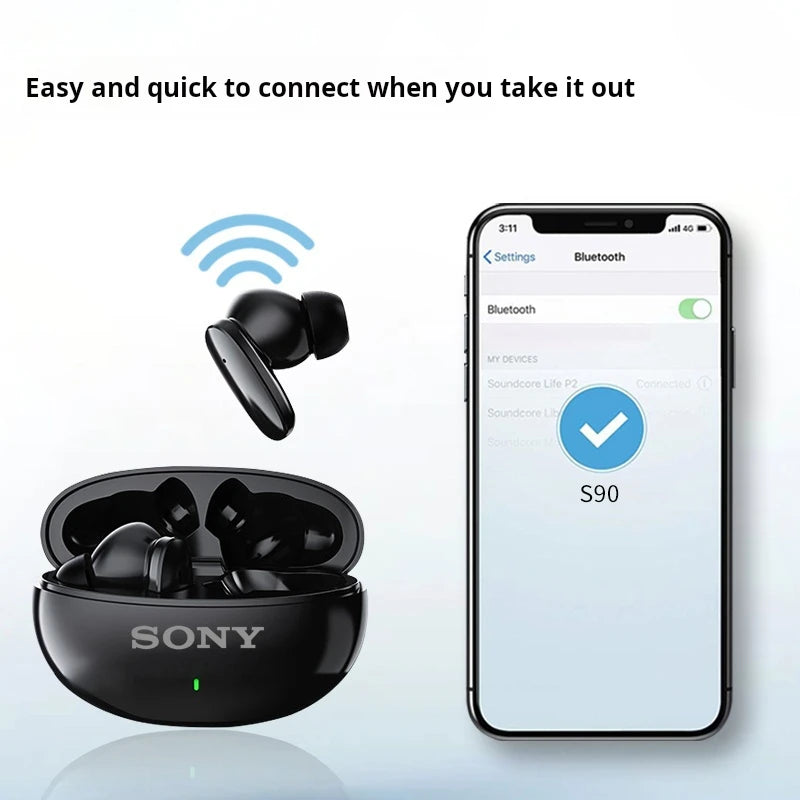 SONY S90 Bluetooth Headset In-Ear Wireless Earphone TWS Sport Earbuds HiFi Stereo Game Waterproof Headphones With Mic