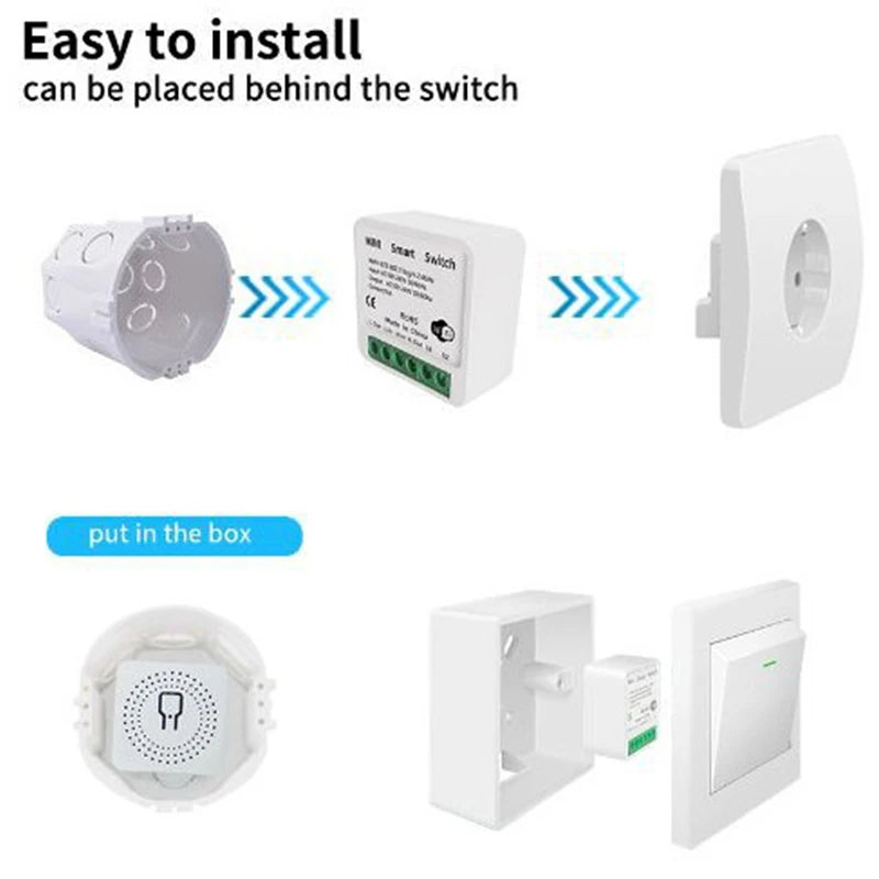 Wifi Smart Switch DIY Light Mini Switches 2 Way Control Wireless Smart Home Breaker With Alexa Google Home