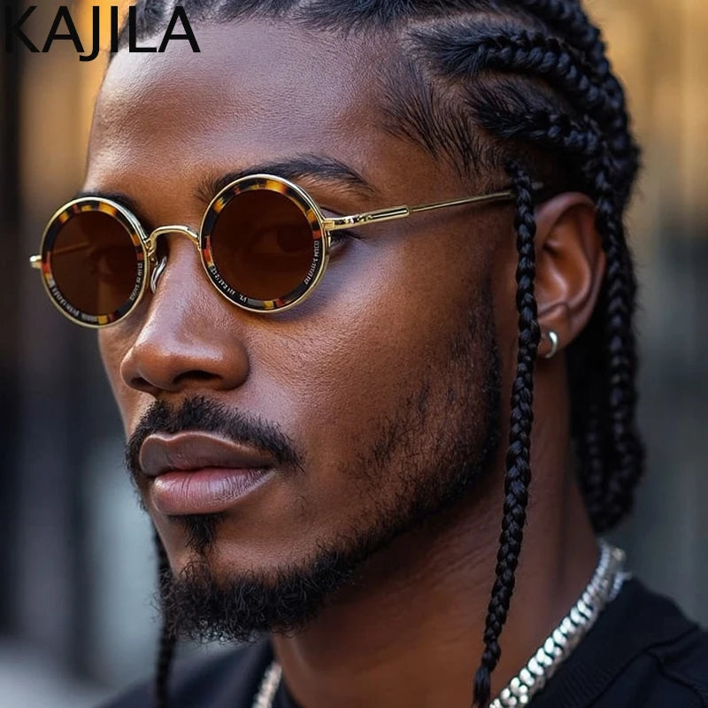 Small Frame Round Steampunk Sunglasses Men 2025 Luxury Brand Retro Punk Sun Glasses For Male Classic Driving Eyewear UV400