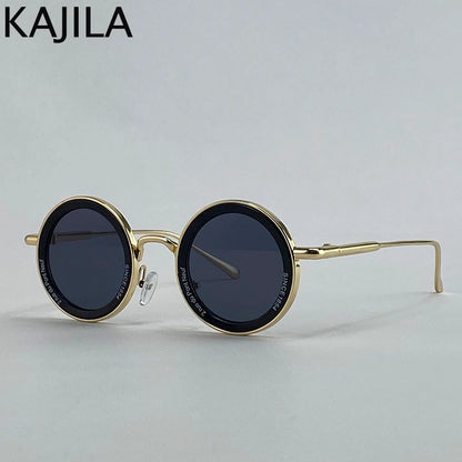 Small Frame Round Steampunk Sunglasses Men 2025 Luxury Brand Retro Punk Sun Glasses For Male Classic Driving Eyewear UV400