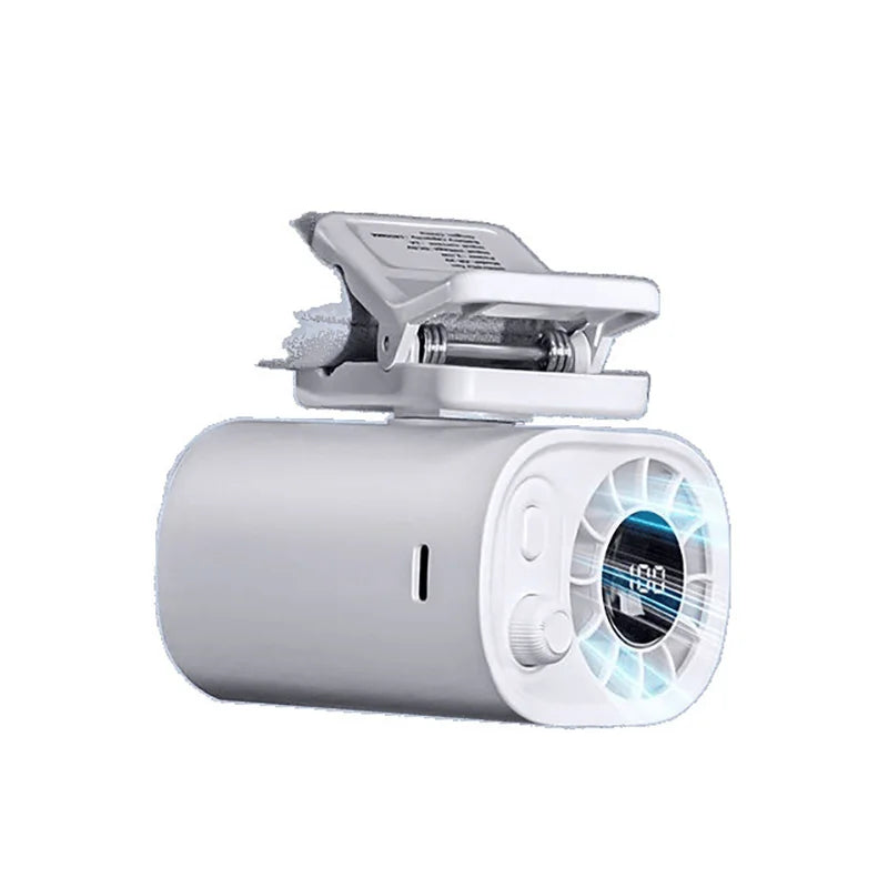 Hipacool Portable Car Clip Fan 360° Rotatable 100 Speed Wind 12V USB Rechargeable Electric Fan Low Noise Mini Fan Clamp Anywhere