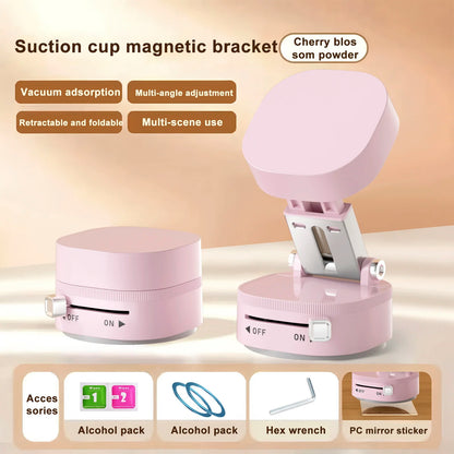 Suction Cup Magnetic Phone Holder Lazy Multi-functional Foldable Storage Holder Vacuum Suction Phone Holder