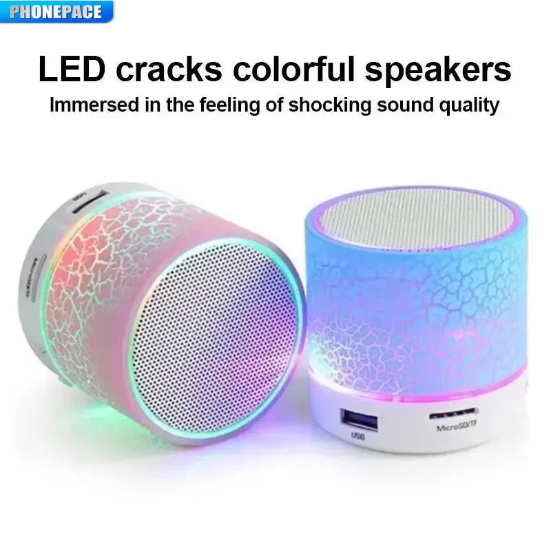 Mini Bluetooth Speaker Wireless Loudspeaker Crack LED SD Card USB Subwoofer Portable MP3 Music Sound Column for PC Mobile Phone