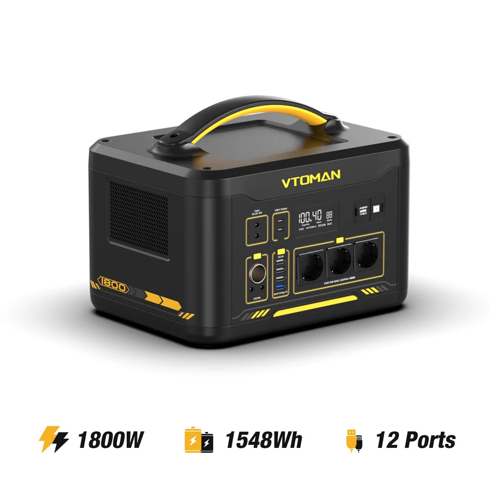 VTOMAN JUMP 2200 Portable Power Station 828/1548Wh LiFeP04 Battery Solar Generator Solar for Home Outdoor Camping