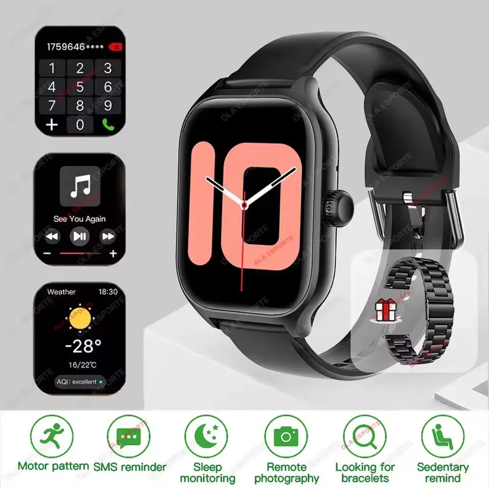 New Smart Watch 2.01 Inch HD Display Answer Make Call Message Preview Sport Modes DIY Dial Weather Forecast For Men Women