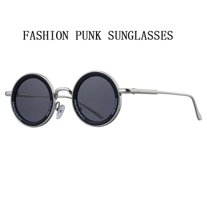 Round Steampunk Sunglass Men Vintage Punk Sunglasses Women Trendy Retro Fashion Glasses Gafas De Sol Hombre Lunette Soleil Femme