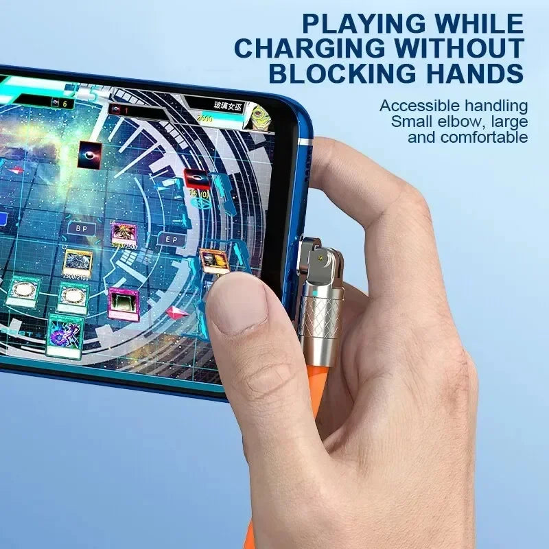 NNBILI 120W 6A USB Type C 180 Degree Phone Fast Charging USB C Cable Data Cord For Samsung Xiaomi 12 13 HUAWEI Poco 1m 1.5m 2m ﻿