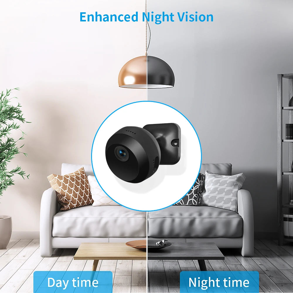 2.4GHz Wi-Fi mini security camera, 1080p HD night vision baby monitor, pet camera with mobile app, motion detection