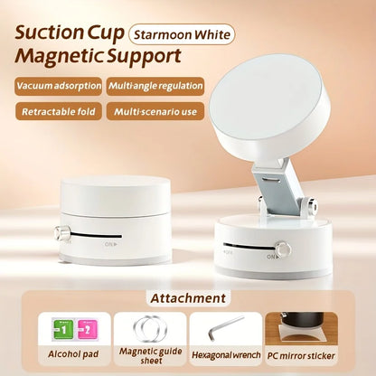 Suction Cup Magnetic Phone Holder Lazy Multi-functional Foldable Storage Holder Vacuum Suction Phone Holder