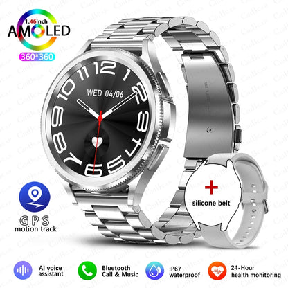 For Samsung Galaxy Watch 6 Smart Watch Men 100+ Sports Mode GPS NFC Waterproof Watch with AMOELD HD Screen Smartwatch 2025 New